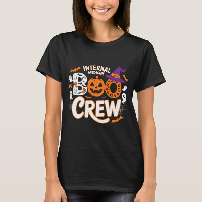 T-shirt Équipage Boo de médecine interne Halloween médecin (Devant)