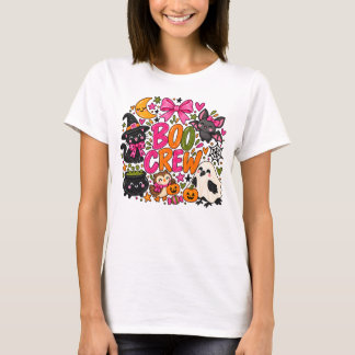 T-shirt Équipage Boo Mignon Animaux d'Halloween Drôles pou