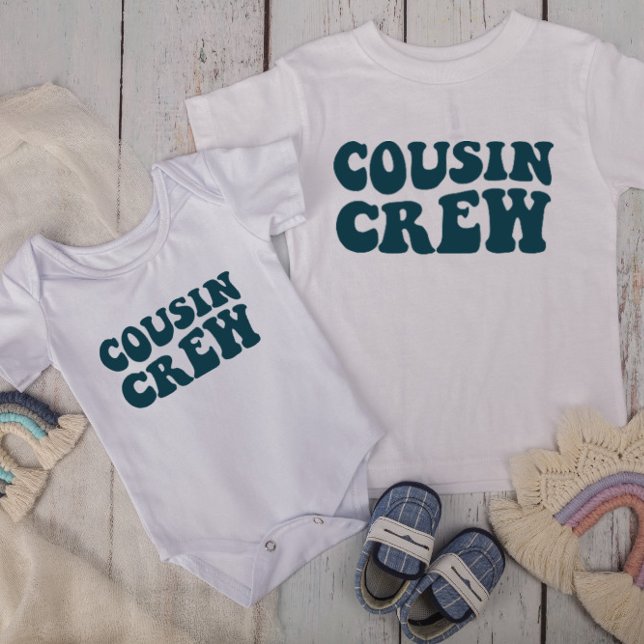 T-shirt Équipage Cousin | DarkTeal Matching Family Kids Un (Créateur téléchargé)