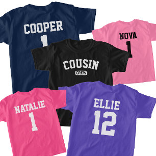 T-shirt Équipage Cousin Personnalisé Correspondant Personn