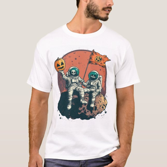 T-shirt Équipage d'astronaute squelette (Devant)