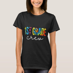 T-shirt équipage de 1re année à l'école tie-dye rétro
