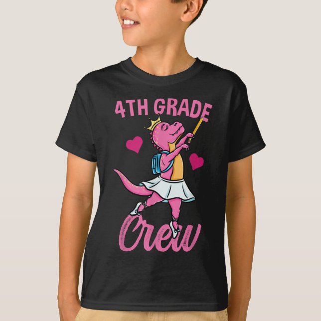 T-shirt Équipage de 4e année Ballet Retour à l'école Fille (Devant)