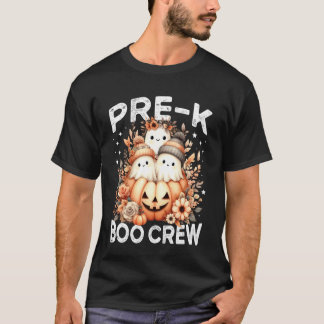 T-shirt Équipage de Boo Enseignant Pré-K Halloween Fantôme