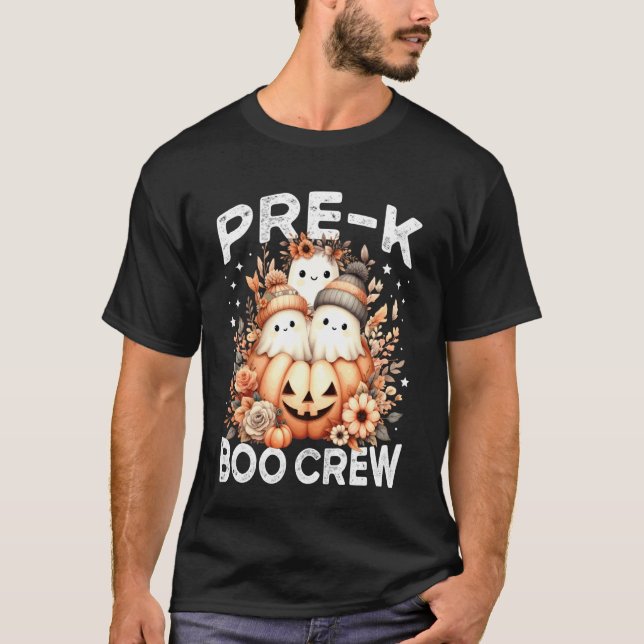 T-shirt Équipage de Boo Enseignant Pré-K Halloween Fantôme (Devant)