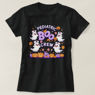 T-shirt Équipage de Boo pédiatrique Cute Ghost Nurse Hallo