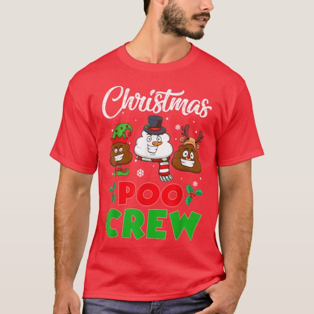 T-shirt Équipage de caca de Noël Émoji caca (Devant)