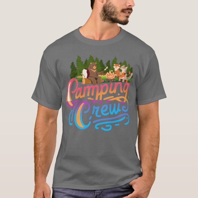 T-shirt équipage de camping ours fo lyn rétro (Devant)