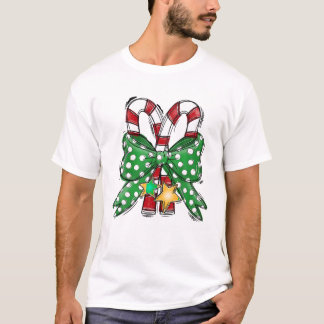 T-shirt Équipage de canne Noël Xmas