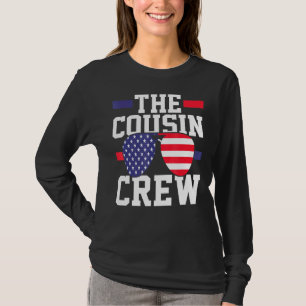 T-shirt Équipage de Cousin 4 Juillet Drapeau Américain Pat
