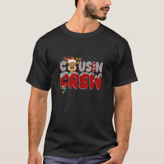 T-shirt ÉQUIPAGE DE Cousin DE Noël Drôle Rindeer Flocon de