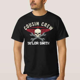 T-shirt Équipage de cousin mécanicien crâne de motard pers