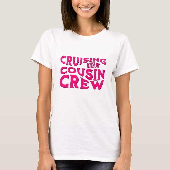 T-shirt ÉQUIPAGE DE COUSIN rose chaud Girlie (Devant)