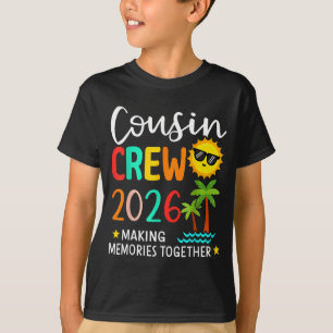 T-shirt Équipage de cousins 2026 Vacances d'été Plage Fami