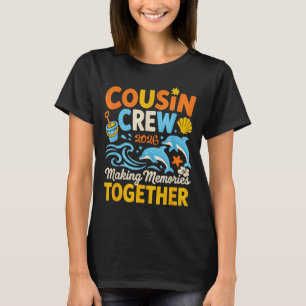 T-shirt Équipage de cousins vacances d'été 2026 plage fami