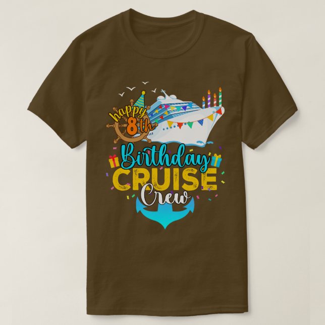 T-shirt Équipage de croisières du 8e anniversaire (Design devant)