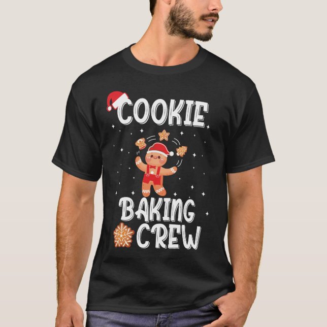T-shirt Équipage de fabrication de biscuits de Noël en pyj (Devant)
