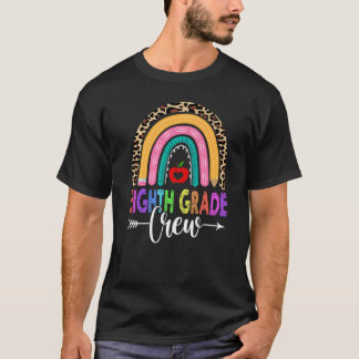 T-shirt Équipage de huitième année 8e Léopard arc-en-ciel 