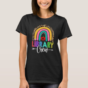 T-shirt Équipage de la bibliothèque Léopard arc-en-ciel En