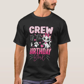 T-shirt Équipage de la fille d'anniversaire chat famille K