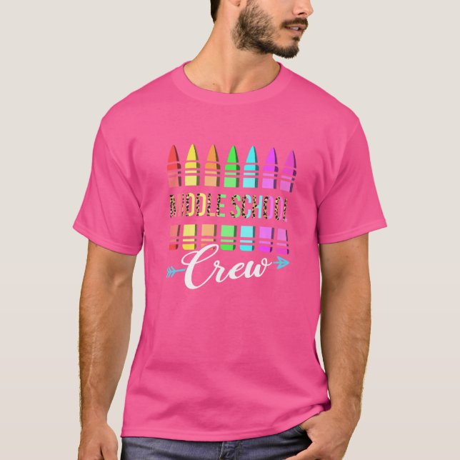 T-shirt Équipage De L'École Secondaire Retour À L'École Cr (Devant)