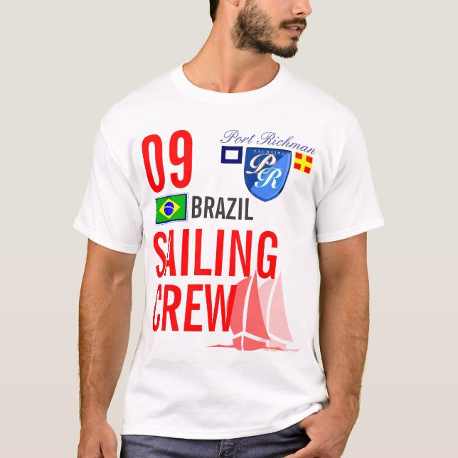 T-shirt Équipage de navigation du Brésil nautique (Devant)
