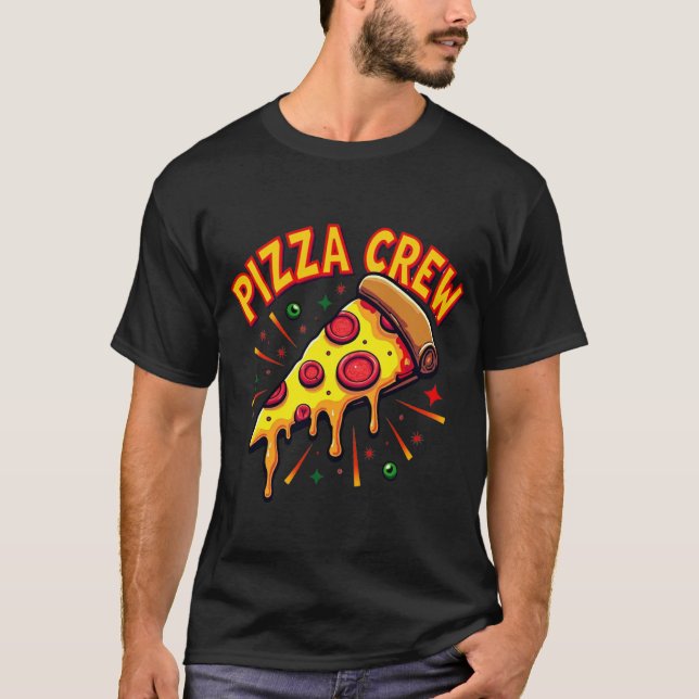 T-shirt Équipage de pizza (Devant)