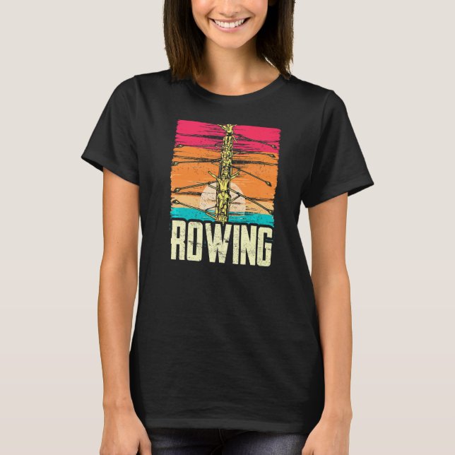 T-shirt Équipage de sport de ligne de rame (Devant)