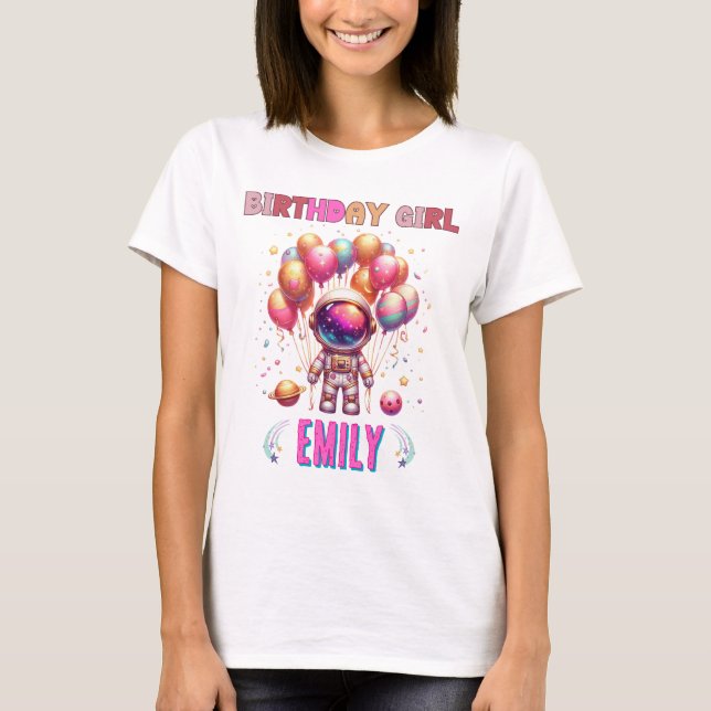 T-shirt Équipage de vol pour filles de l'espace extra-atmo (Devant)