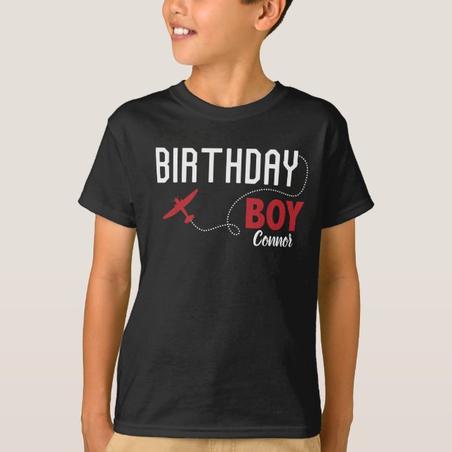 T-shirt Équipage d'équipage d'avion de Boy d'anniversaire (Devant)