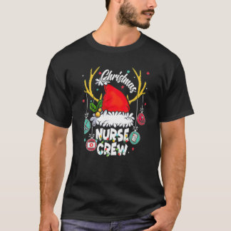 T-shirt Équipage infirmière Noël Santa Hat Reindeer Drôle