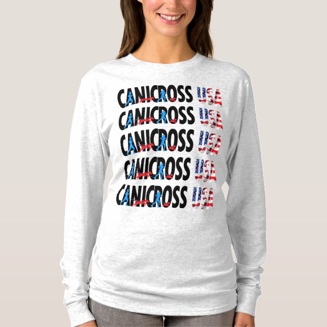 T-shirt Équipage Longsleeve de Canicross Etats-Unis des (Devant)