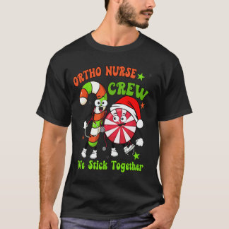 T-shirt Équipage Mignonne Infirmière Ortho Bonbon Canne Pè