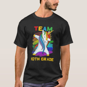 T-shirt Équipe 10E GRADE Unicorne Dabbing Retour À L'École