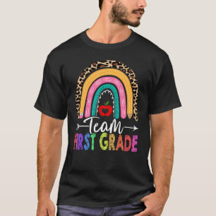 T-shirt Équipe 1er Enseignant de première année Rainbow Le