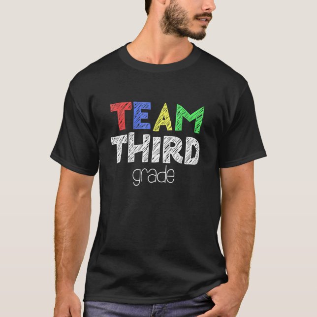 T-shirt Équipe 3e année 3e année Retour à l'école (Devant)