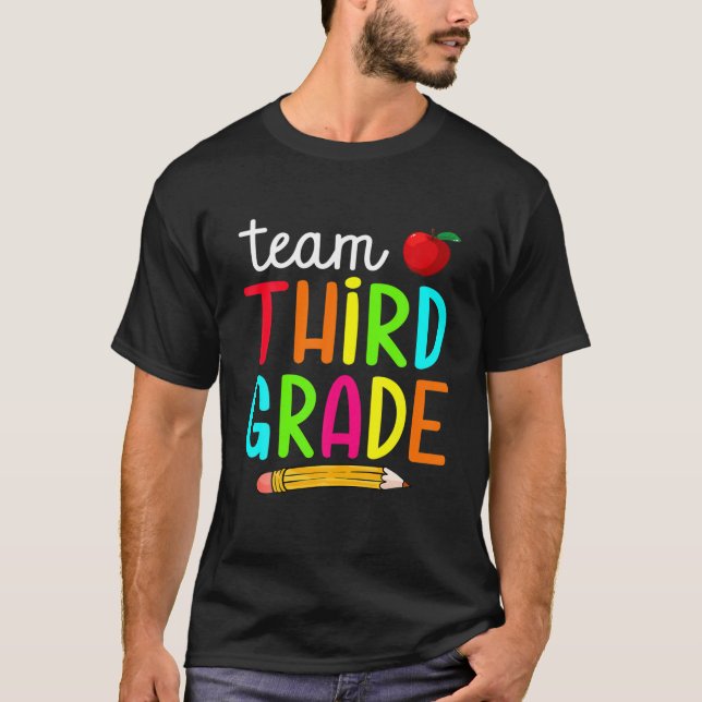 T-shirt Équipe 3E Année 3E Année Retour À L'École Pour Gar (Devant)