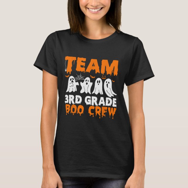 T-shirt Équipe 3e année Boo Crew Halloween Ghost (Devant)