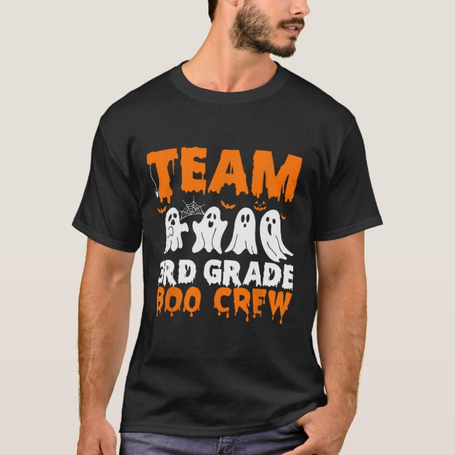 T-shirt Équipe 3e année Boo Crew Halloween Ghost (Devant)