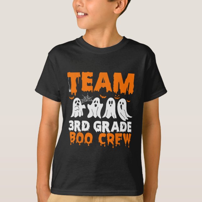 T-shirt Équipe 3e année Boo Crew Halloween Ghost (Devant)