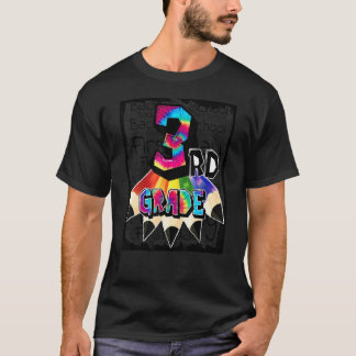 T-shirt Équipe 3e année Typographie Tie Dye Enseignant Ret