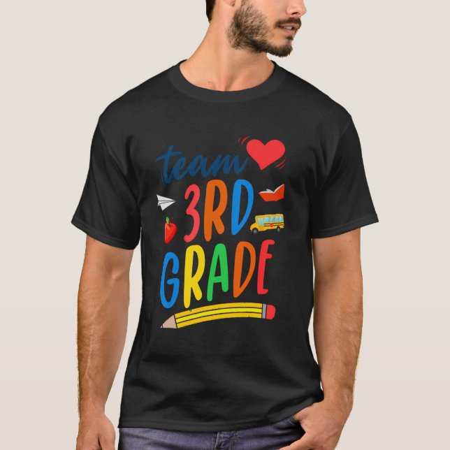 T-shirt Équipe 3E Classe Étudiant Premier Jour Retour À S (Devant)