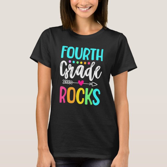 T-shirt Équipe 4e année Bonjour 4e année Rocks Retour à Sc (Devant)
