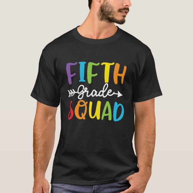 T-shirt Équipe 4E Année Escadron Bonjour 4E Année Retour À (Devant)