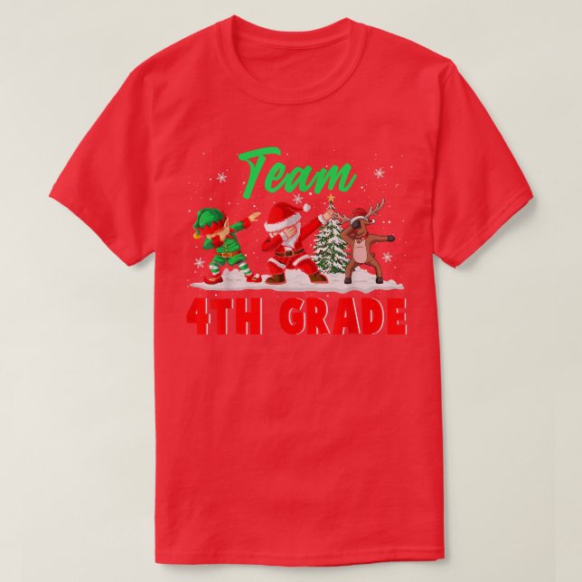 T-shirt Équipe 4e année Funny Noël Dabbing ELF Père Noël R (Design devant)