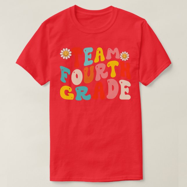 T-shirt Équipe 4e année Retour à l'école 4e année Enseigna (Design devant)