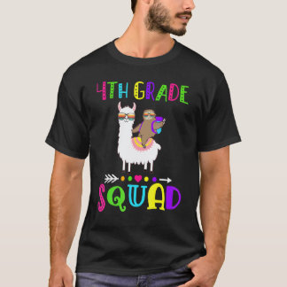 T-shirt Équipe 4e année Squad Lama Paresseux Retour à l'é