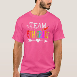 T-shirt Équipe 5e année cœur retour à l'école enseignant é