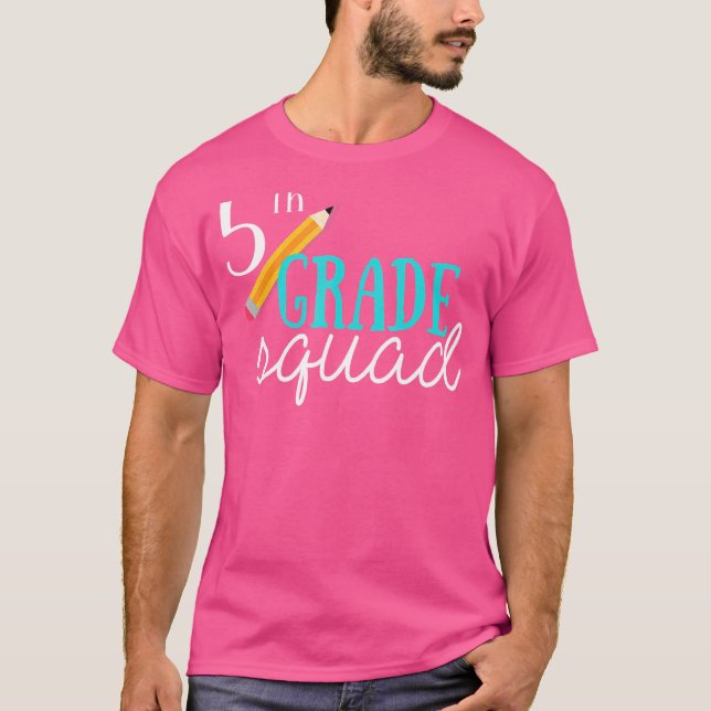 T-shirt Équipe 5e année Enseignant Retour à l'école (Devant)