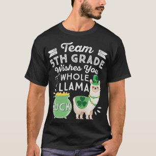 T-shirt Équipe 5e année entière Llama Luck St Patrick Day